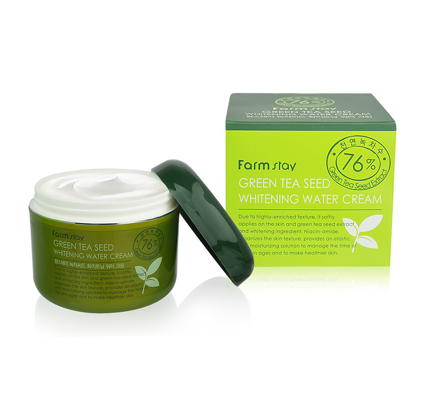 FarmStay - Yaşıl Çay Toxumu Üz Üçün Ağardıcı Su Əsaslı Krem (FarmStay Green Tea Seed Whitening Water Cream 100ml)